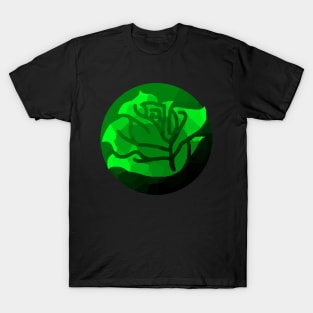 Green Stained Glass Rose T-Shirt